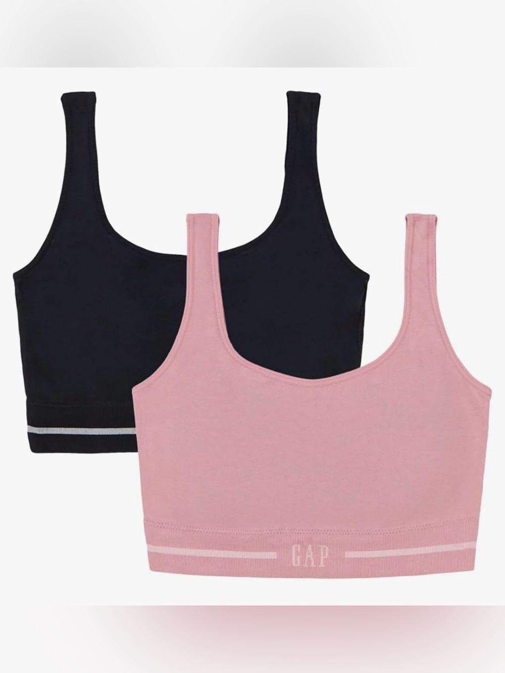 GapBody Women's 2-Pack Seamless Cotton Comfort Bra, Seamless Bras -medium